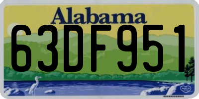 AL license plate 63DF951