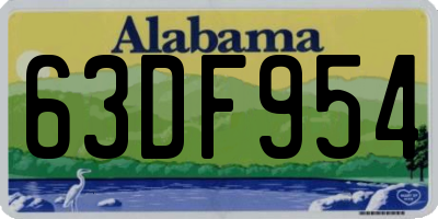 AL license plate 63DF954