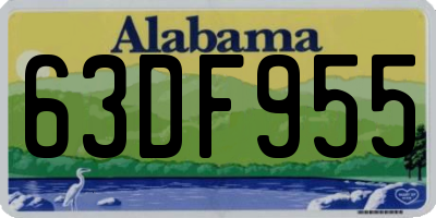 AL license plate 63DF955