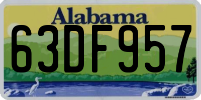 AL license plate 63DF957