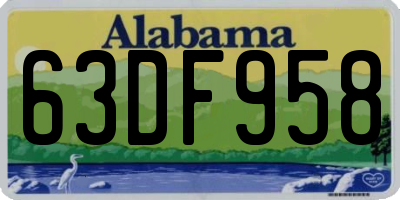 AL license plate 63DF958