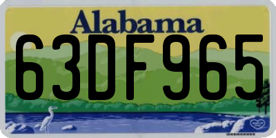 AL license plate 63DF965