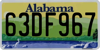 AL license plate 63DF967