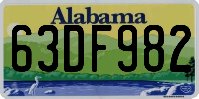 AL license plate 63DF982