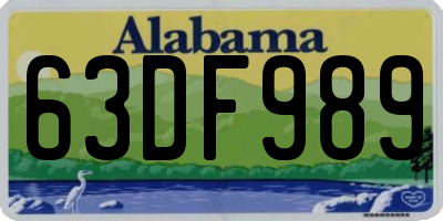 AL license plate 63DF989
