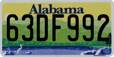 AL license plate 63DF992