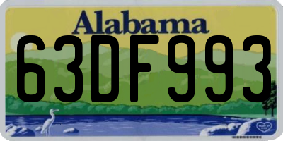 AL license plate 63DF993