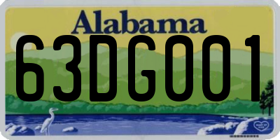 AL license plate 63DG001