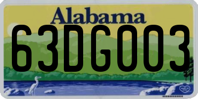 AL license plate 63DG003