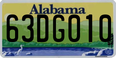 AL license plate 63DG010
