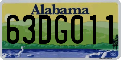 AL license plate 63DG011
