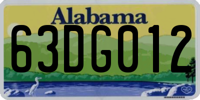 AL license plate 63DG012