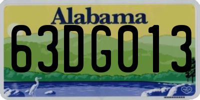 AL license plate 63DG013