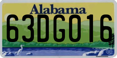 AL license plate 63DG016