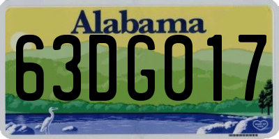 AL license plate 63DG017