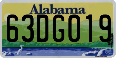 AL license plate 63DG019