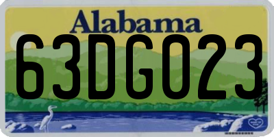 AL license plate 63DG023