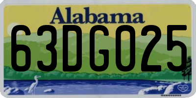 AL license plate 63DG025