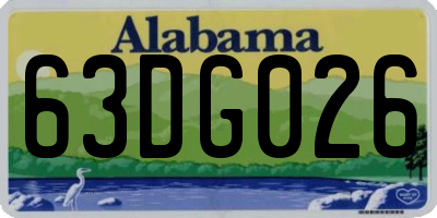 AL license plate 63DG026