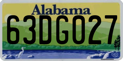 AL license plate 63DG027