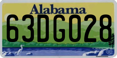 AL license plate 63DG028
