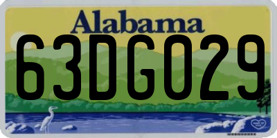 AL license plate 63DG029