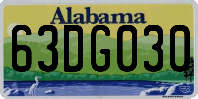 AL license plate 63DG030