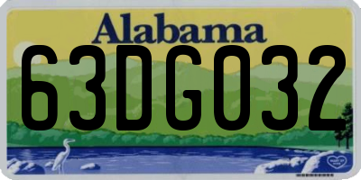 AL license plate 63DG032