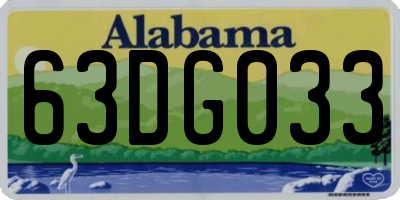 AL license plate 63DG033