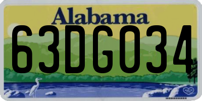 AL license plate 63DG034