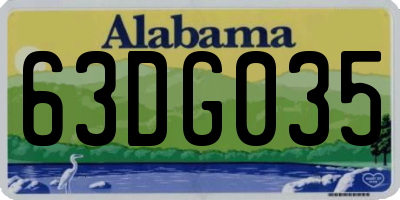 AL license plate 63DG035