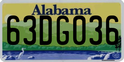 AL license plate 63DG036