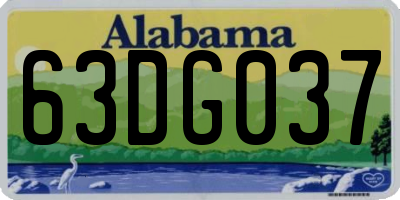 AL license plate 63DG037