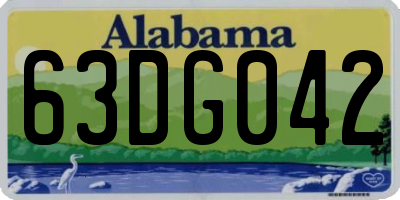 AL license plate 63DG042
