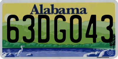 AL license plate 63DG043