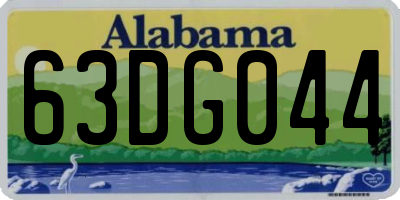 AL license plate 63DG044