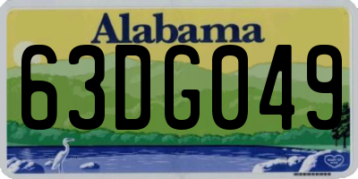 AL license plate 63DG049
