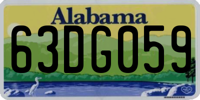 AL license plate 63DG059