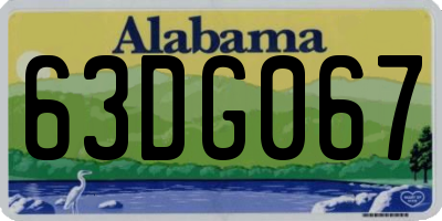 AL license plate 63DG067