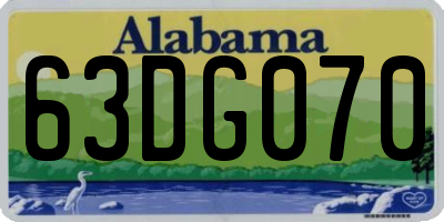 AL license plate 63DG070