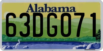 AL license plate 63DG071
