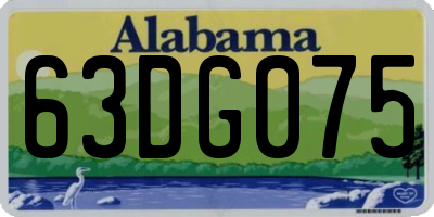 AL license plate 63DG075