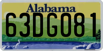 AL license plate 63DG081