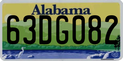 AL license plate 63DG082