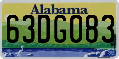 AL license plate 63DG083