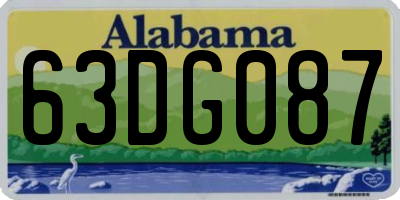 AL license plate 63DG087