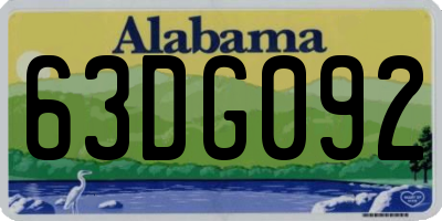 AL license plate 63DG092
