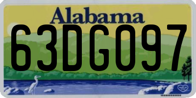 AL license plate 63DG097