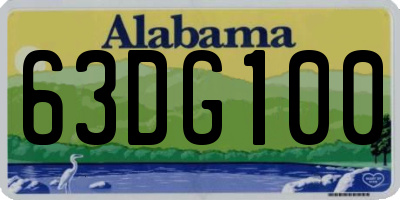 AL license plate 63DG100