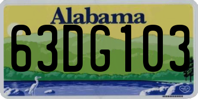 AL license plate 63DG103